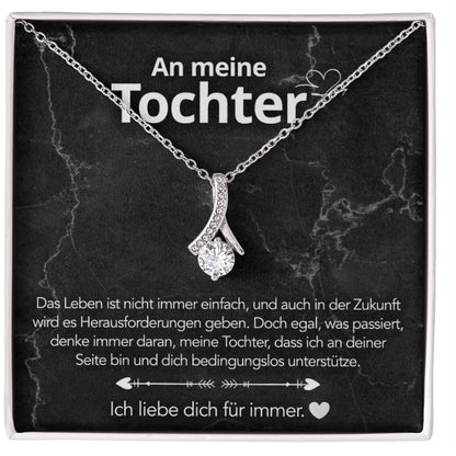 An meine Tochter – Bandhalskette in 14k Weißgold / 18k Gelbgold Veredelung