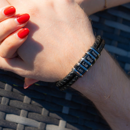 Lederarmband mit Gravur-Elementen