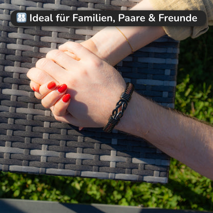 An meinen Sohn - Geflochtenes Edelstahl Lederarmband