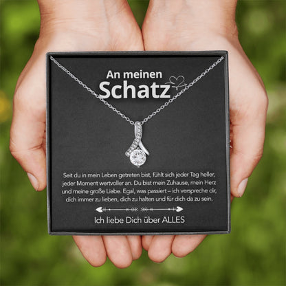 An meinen Schatz – Bandhalskette in 14k Weißgold / 18k Gelbgold Veredelung