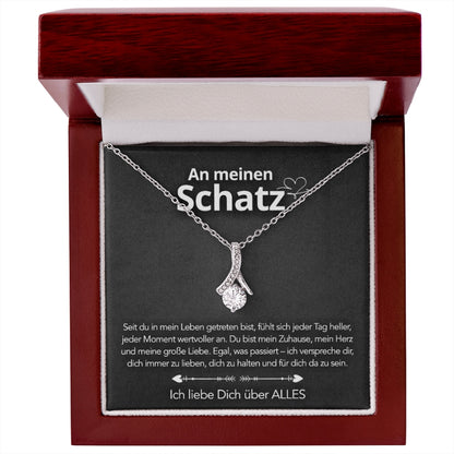 An meinen Schatz – Bandhalskette in 14k Weißgold / 18k Gelbgold Veredelung
