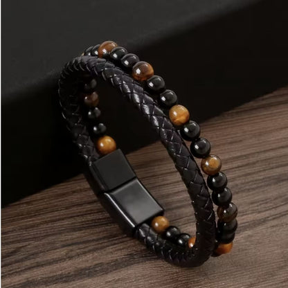 An meinen Sohn - Lederarmband mit Perlen