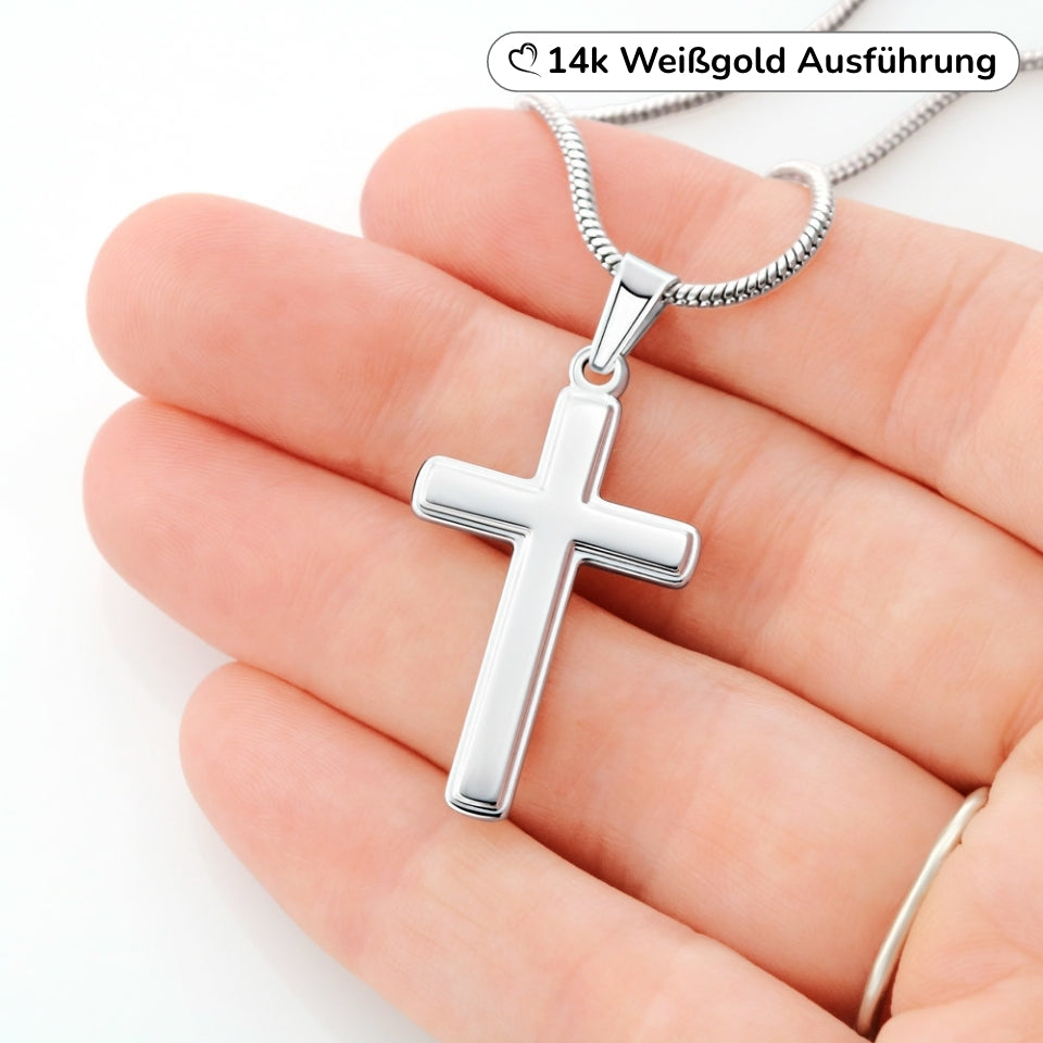 An meinen Bruder - Kreuzhalskette mit liebevoller Notiz