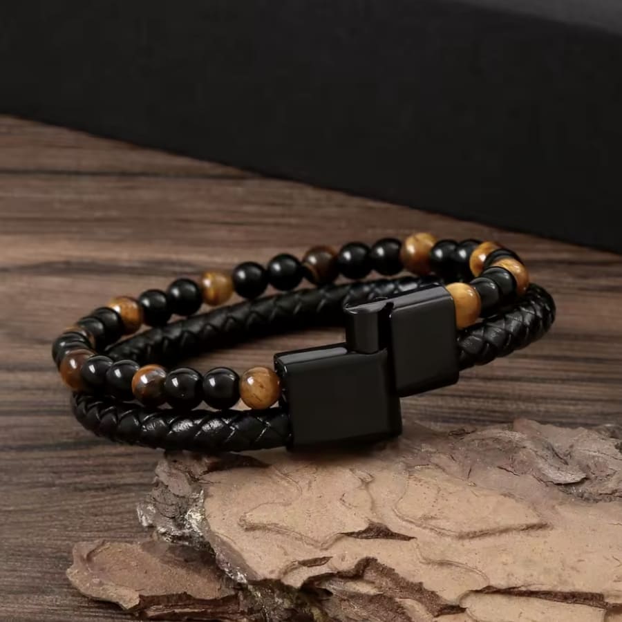 An meinen Sohn - Lederarmband mit Perlen