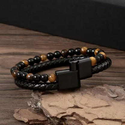 An meinen Sohn - Lederarmband mit Perlen