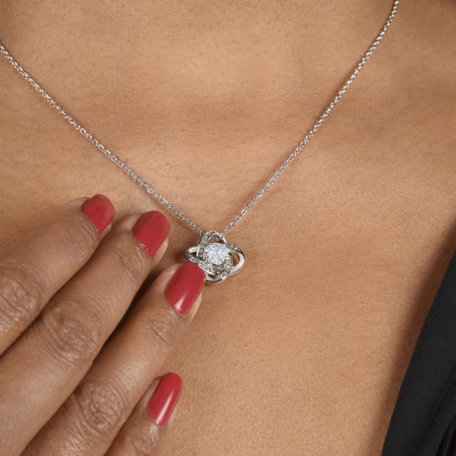 An meine Tochter – Knotenhalskette in 14k Weißgold / 18k Gelbgold Veredelung
