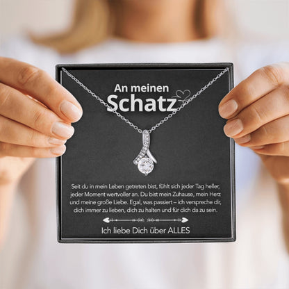 An meinen Schatz – Bandhalskette in 14k Weißgold / 18k Gelbgold Veredelung