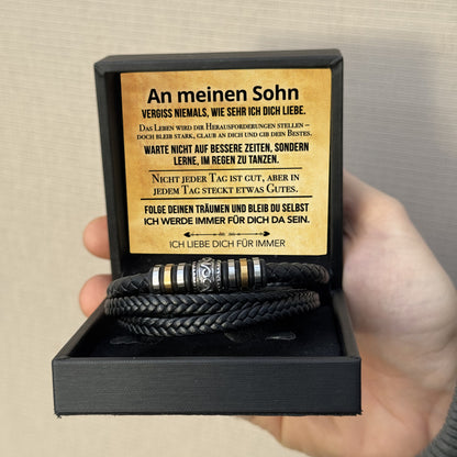 An meinen Sohn - Vergiss niemals - Lederarmband