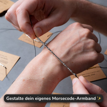 Morsecode Armband DIY Set – 1230-teiliges Schmuck Bastelset mit Perlen, Karten & Schnur