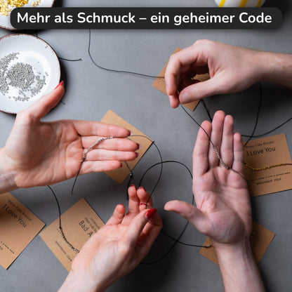 Morsecode Armband DIY Set – 1230-teiliges Schmuck Bastelset mit Perlen, Karten & Schnur