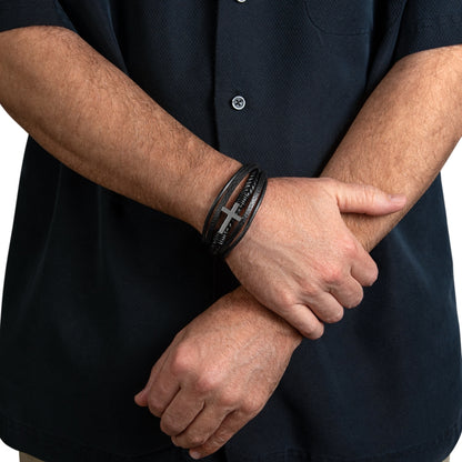 An meinen Mann - Herren Kreuz Armband mit Notiz