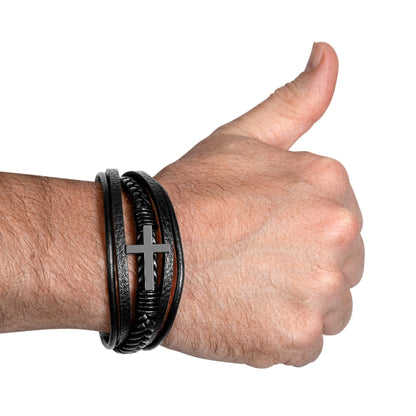 An meinen Mann - Herren Kreuz Armband mit Notiz