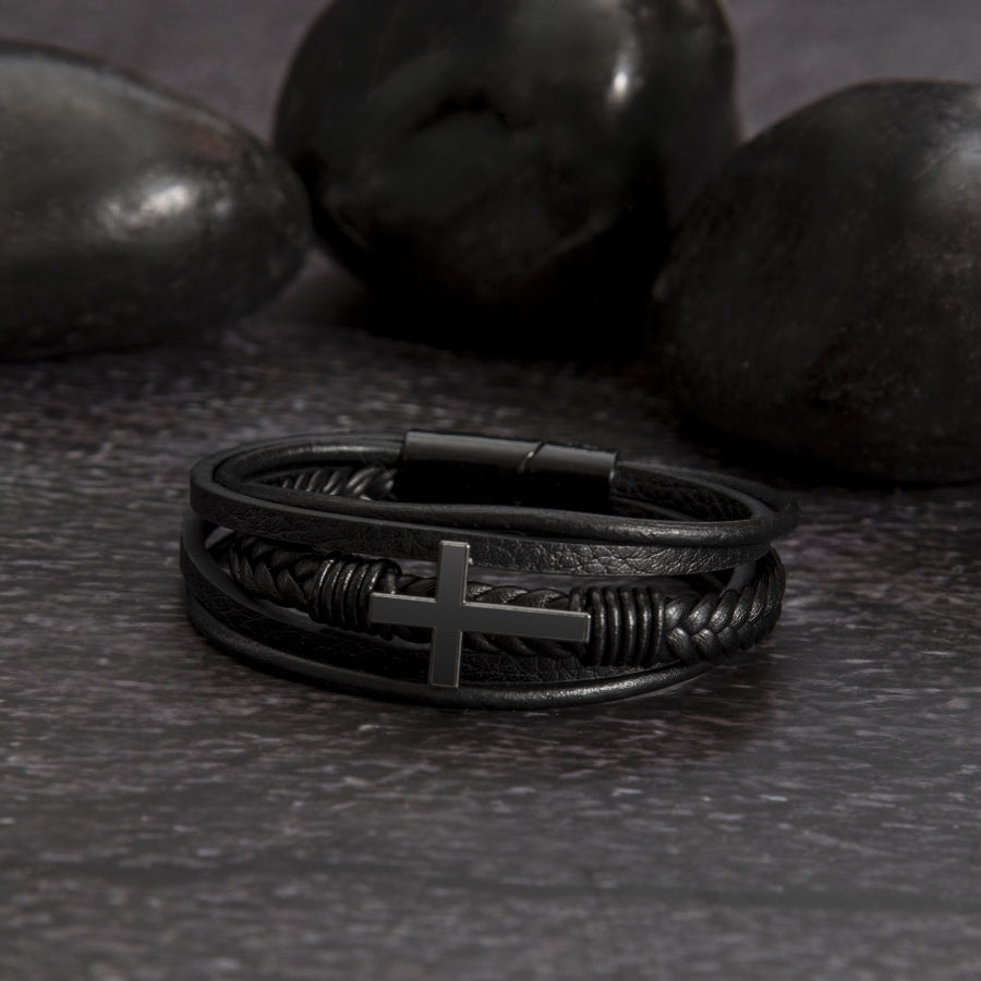 An meinen Mann - Herren Kreuz Armband mit Notiz