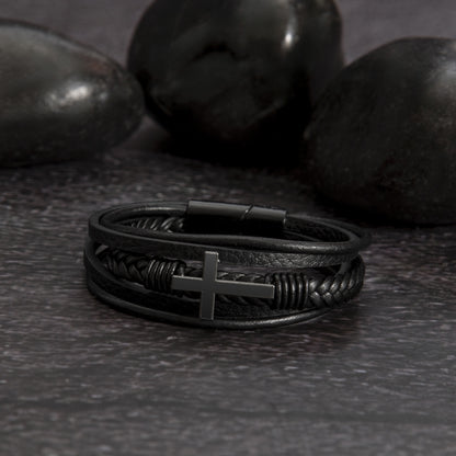 An meinen Mann - Herren Kreuz Armband mit Notiz