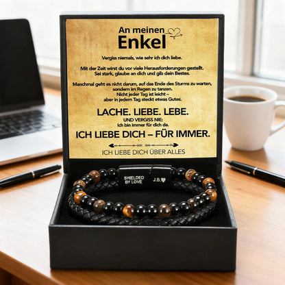 An meinen Enkel - Lederarmband mit Perlen