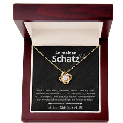 Für meinen Schatz – Knotenanhänger in 14k Weißgold / 18k Gelbgold Veredelung