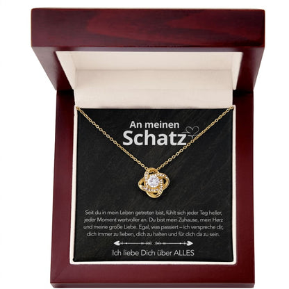 Für meinen Schatz – Knotenanhänger in 14k Weißgold / 18k Gelbgold Veredelung