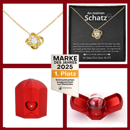 An meinen Schatz – Ewige Rose mit Knotenkette & liebevoller Karte