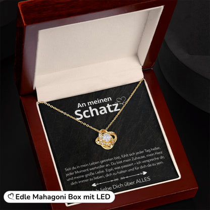Für meinen Schatz – Knotenanhänger in 14k Weißgold / 18k Gelbgold Veredelung