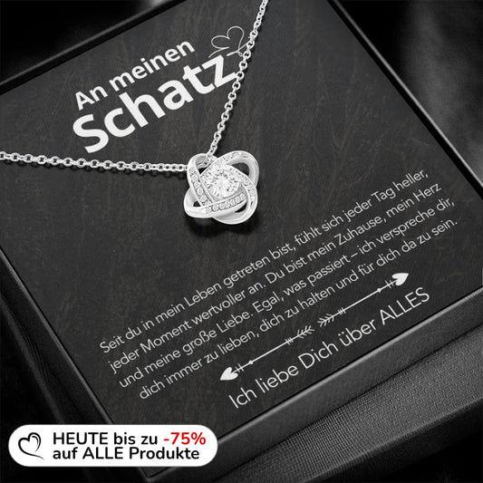 Für meinen Schatz – Knotenanhänger in 14k Weißgold / 18k Gelbgold Veredelung
