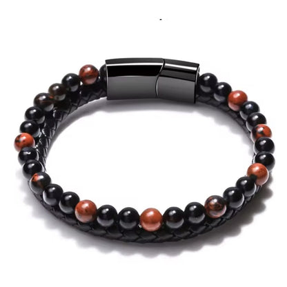 An meinen Enkel - Lederarmband mit Perlen