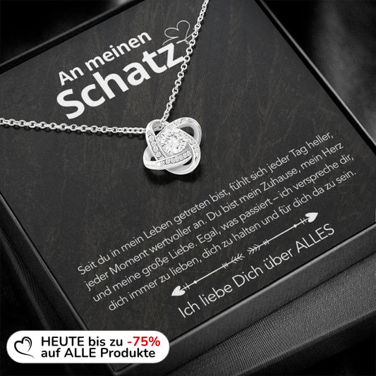 Für meinen Schatz – Knotenanhänger in 14k Weißgold / 18k Gelbgold Veredelung