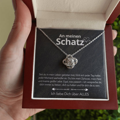Für meinen Schatz – Knotenanhänger in 14k Weißgold / 18k Gelbgold Veredelung