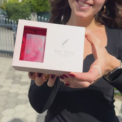 Graviertes Armband-Set für Paare – Mit ewiger Rosenbox