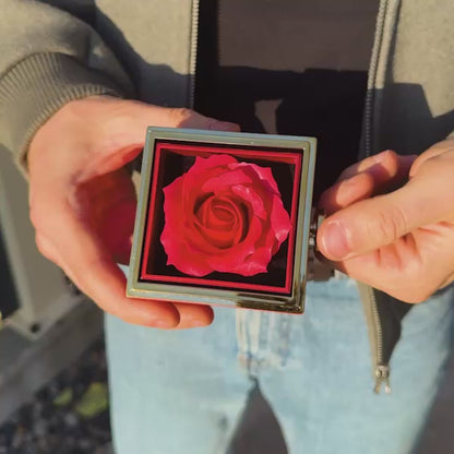 An meinen Schatz – Ewige Rosenbox mit gravierter Doppelherz-Halskette