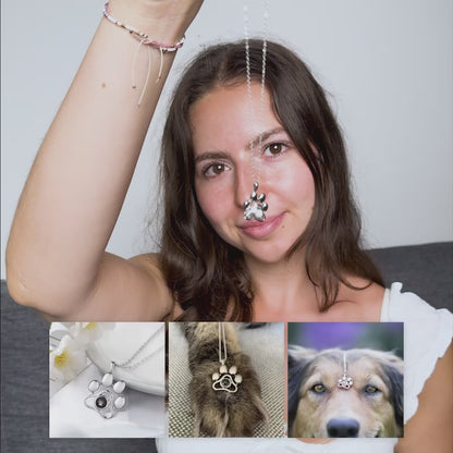 Personalisierte Pfoten-Halskette mit Foto