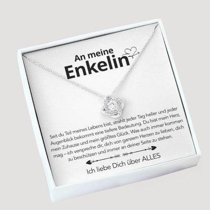 An meine Enkelin - Knotenhalskette mit liebevoller Botschaft